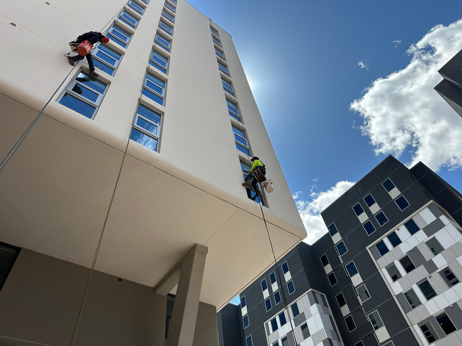 A JANI-WORKS crew cleaning a commercial facility in Arizona
